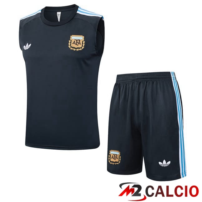 Maglie Calcio Personalizzate,Tute Calcio Squadre,Maglia Nazionale Italiana Calcio | Canotta Allenamento Argentina + Pantaloncini Blu Reale 2025/2026