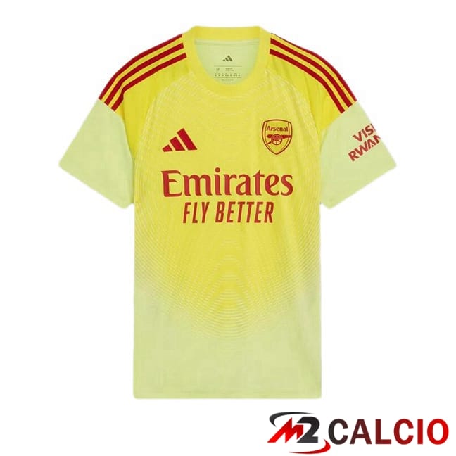 Maglie Calcio Personalizzate,Tute Calcio Squadre,Maglia Nazionale Italiana Calcio | Maglie Calcio Arsenal Portiere Giallo 2025/2026