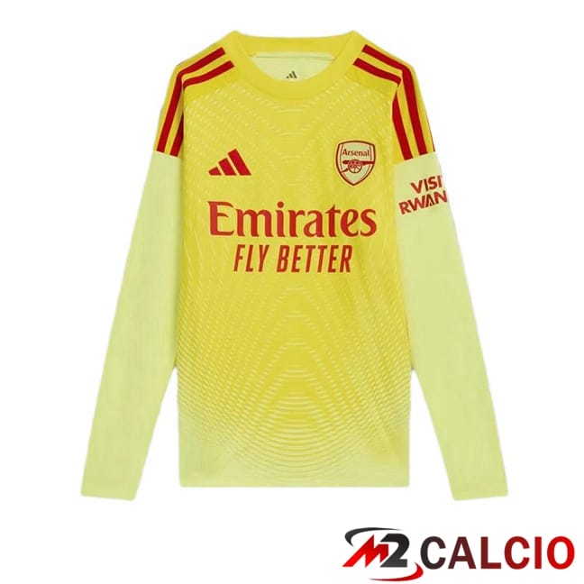 Maglie Calcio Personalizzate,Tute Calcio Squadre,Maglia Nazionale Italiana Calcio | Maglie Calcio Arsenal Portiere Manica Lunga Giallo 2025/2026