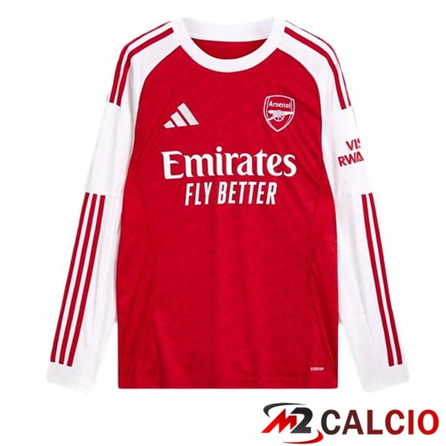 Maglie Calcio Personalizzate,Tute Calcio Squadre,Maglia Nazionale Italiana Calcio | Maglie Calcio Arsenal Prima Manica Lunga Rosso Bianco 2025/2026