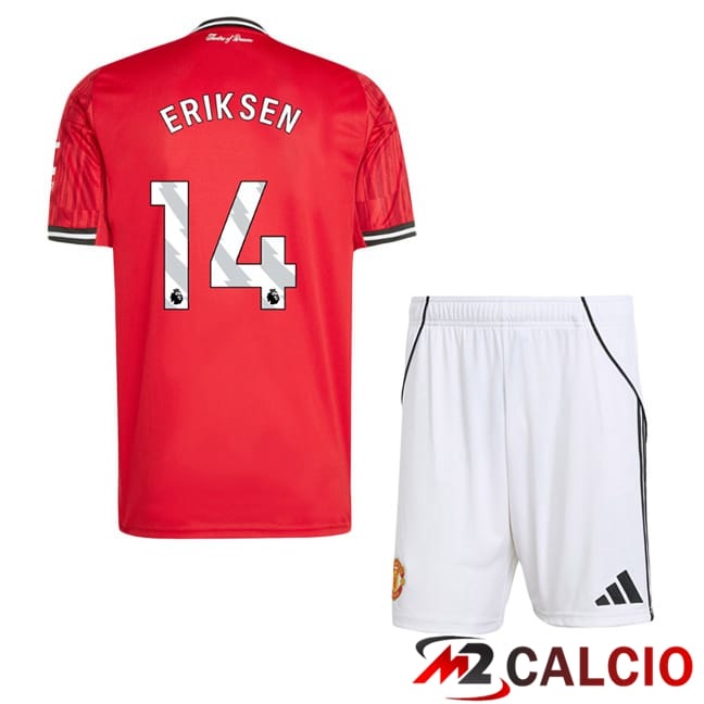 Maglie Calcio Personalizzate,Tute Calcio Squadre,Maglia Nazionale Italiana Calcio | Maglie Calcio Manchester United (ERIKSEN 14) Bambino Prima Rosso 2025/2026