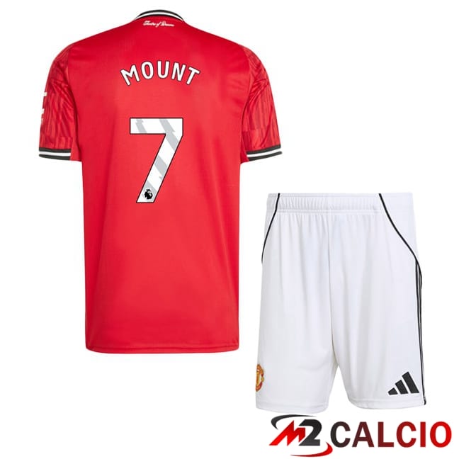 Maglie Calcio Personalizzate,Tute Calcio Squadre,Maglia Nazionale Italiana Calcio | Maglie Calcio Manchester United (MOUNT 7) Bambino Prima Rosso 2025/2026
