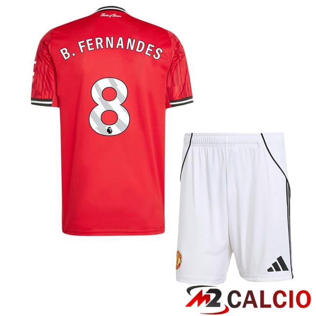 Maglie Calcio Personalizzate,Tute Calcio Squadre,Maglia Nazionale Italiana Calcio | Maglie Calcio Manchester United (B. FERNANDES 8) Bambino Prima Rosso 2025/2026