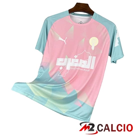 Maglie Calcio Personalizzate,Tute Calcio Squadre,Maglia Nazionale Italiana Calcio | Maglie Calcio Marocco Edizione Speciale Rosa/Blu 2025/2026