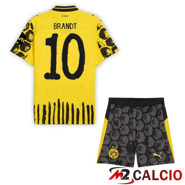 Maglie Calcio Personalizzate,Tute Calcio Squadre,Maglia Nazionale Italiana Calcio | Maglie Calcio Dortmund BVB Club World Cup (Brandt 10) Bambino Prima Giallo Nero 2025/2026