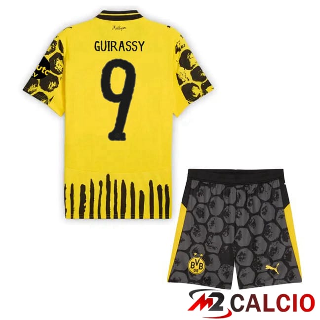 Maglie Calcio Personalizzate,Tute Calcio Squadre,Maglia Nazionale Italiana Calcio | Maglie Calcio Dortmund BVB Club World Cup (Guirassy 9) Bambino Prima Giallo Nero 2025/2026