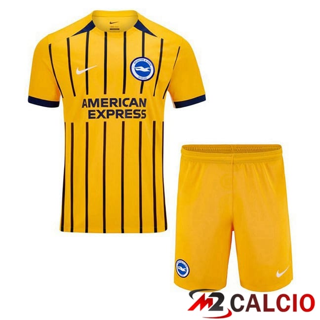 Maglie Calcio Personalizzate,Tute Calcio Squadre,Maglia Nazionale Italiana Calcio | Maglie Calcio FC Brighton Bambino Terza Giallo 2025/2026