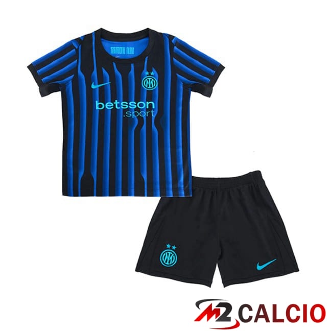 Maglie Calcio Personalizzate,Tute Calcio Squadre,Maglia Nazionale Italiana Calcio | Maglie Calcio Inter Milan Bambino Prima Blu Nero 2025/2026