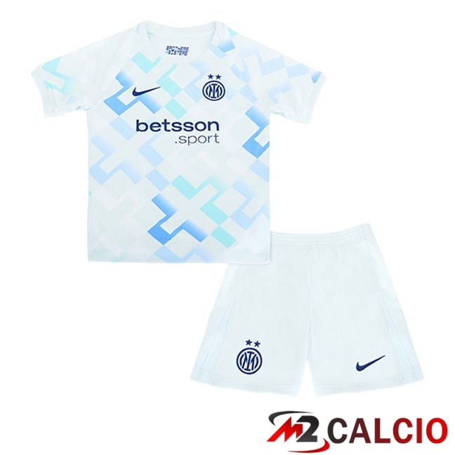 Maglie Calcio Personalizzate,Tute Calcio Squadre,Maglia Nazionale Italiana Calcio | Maglie Calcio Inter Milan Bambino Seconda Bianco Blu 2025/2026