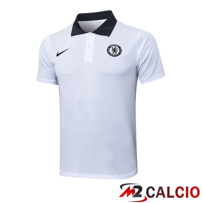 Maglie Calcio Personalizzate,Tute Calcio Squadre,Maglia Nazionale Italiana Calcio | Maglia Polo FC Chelsea Bianco 2025/2026