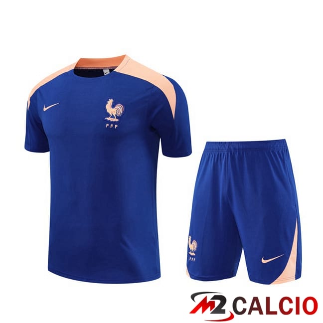 Maglie Calcio Personalizzate,Tute Calcio Squadre,Maglia Nazionale Italiana Calcio | Insieme T Shirt Allenamento Francia + Pantaloncini 2025/2026