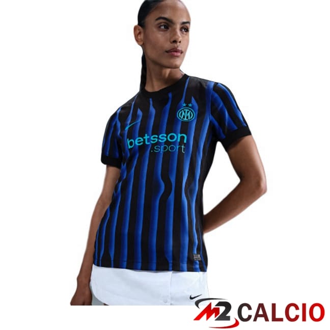Maglie Calcio Personalizzate,Tute Calcio Squadre,Maglia Nazionale Italiana Calcio | Maglie Calcio Inter Milan Donna Prima Blu Nero 2025/2026