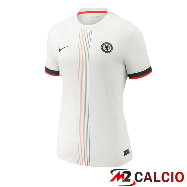 Maglie Calcio Personalizzate,Tute Calcio Squadre,Maglia Nazionale Italiana Calcio | Maglie Calcio FC Chelsea Donna Seconda Bianco 2025/2026