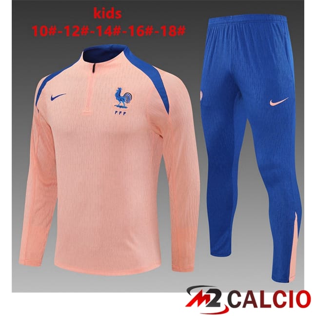 Maglie Calcio Personalizzate,Tute Calcio Squadre,Maglia Nazionale Italiana Calcio | Insieme Tuta Calcio Francia Bambino Rosa 2025/2026