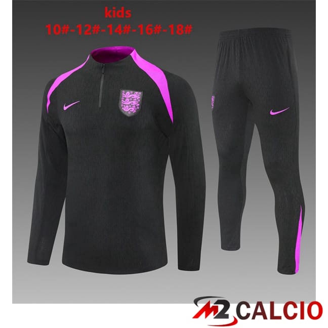 Maglie Calcio Personalizzate,Tute Calcio Squadre,Maglia Nazionale Italiana Calcio | Insieme Tuta Calcio Inghilterra Bambino Nero 2025/2026