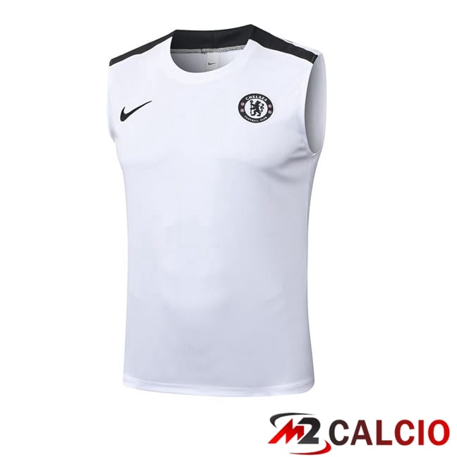 Maglie Calcio Personalizzate,Tute Calcio Squadre,Maglia Nazionale Italiana Calcio | Canotta Allenamento FC Chelsea Bianco 2025/2026