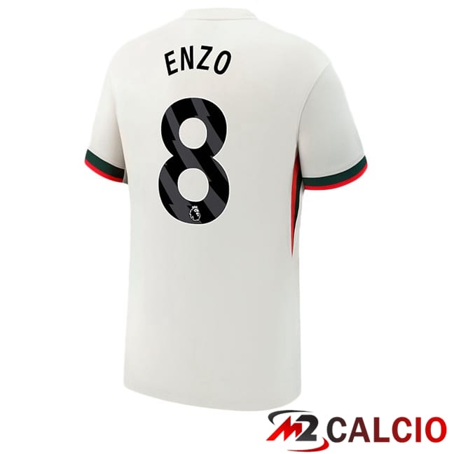 Maglie Calcio Personalizzate,Tute Calcio Squadre,Maglia Nazionale Italiana Calcio | Maglie Calcio FC Chelsea (Enzo 8) Seconda Bianco 2025/2026