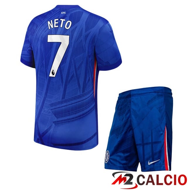 Maglie Calcio Personalizzate,Tute Calcio Squadre,Maglia Nazionale Italiana Calcio | Maglie Calcio FC Chelsea (Neto 7) Bambino Prima Blu 2025/2026
