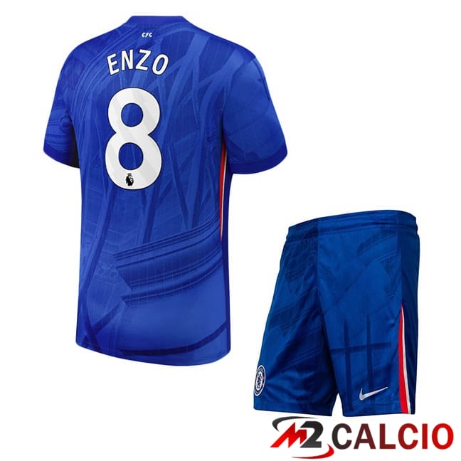 Maglie Calcio Personalizzate,Tute Calcio Squadre,Maglia Nazionale Italiana Calcio | Maglie Calcio FC Chelsea (Enzo 8) Bambino Prima Blu 2025/2026