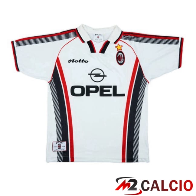 Maglie Calcio Personalizzate,Tute Calcio Squadre,Maglia Nazionale Italiana Calcio | Maglie Calcio AC Milan Retro Seconda Bianco 1997-1998