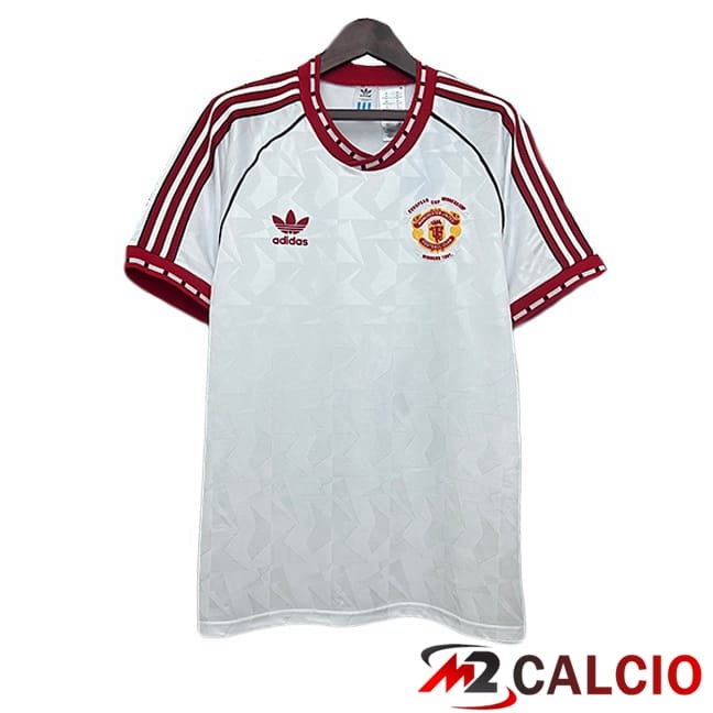 Maglie Calcio Personalizzate,Tute Calcio Squadre,Maglia Nazionale Italiana Calcio | Maglie Calcio Manchester United Retro Terza Bianco 1990-1992