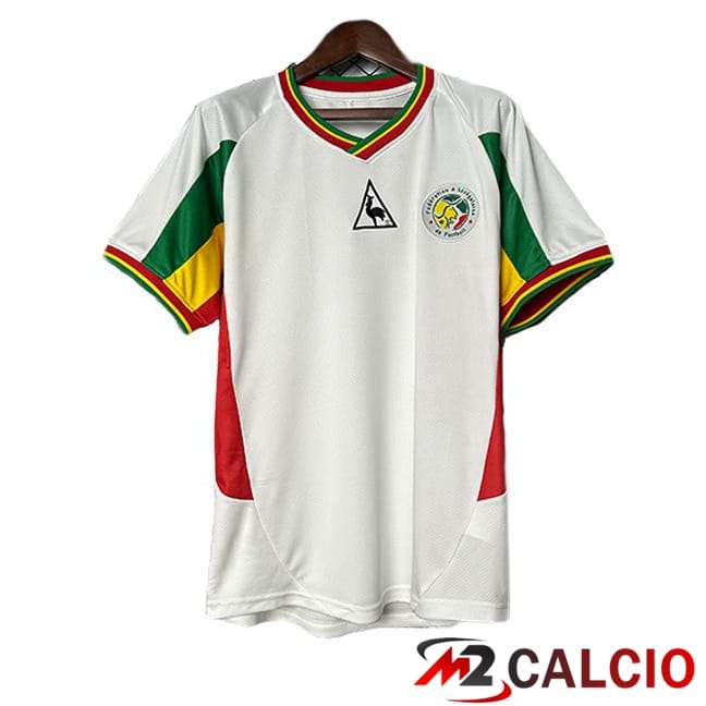 Maglie Calcio Personalizzate,Tute Calcio Squadre,Maglia Nazionale Italiana Calcio | Maglie Calcio Senegal Retro Prima Bianco 2002