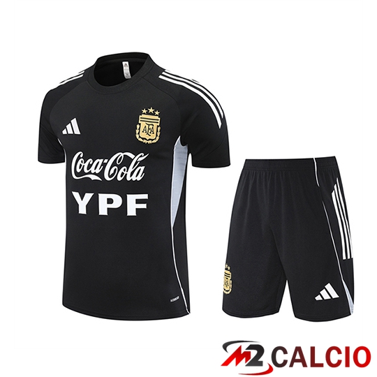 Maglie Calcio Personalizzate,Tute Calcio Squadre,Maglia Nazionale Italiana Calcio | Insieme T Shirt Allenamento Argentina Bambino Nero Bianco Grigio 2025 2026