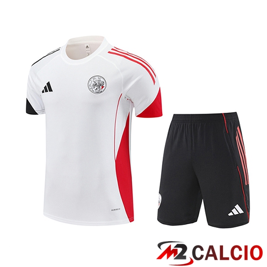 Maglie Calcio Personalizzate,Tute Calcio Squadre,Maglia Nazionale Italiana Calcio | Insieme T Shirt Allenamento Ajax Bambino Bianco Nero Rosso 2025 2026