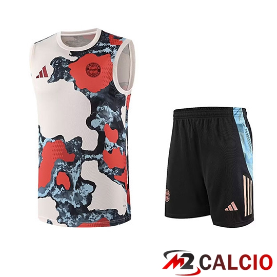 Maglie Calcio Personalizzate,Tute Calcio Squadre,Maglia Nazionale Italiana Calcio | Insieme Training Debardeur Bayern Monaco Bambino Beige Rosso Blu 2025 2026