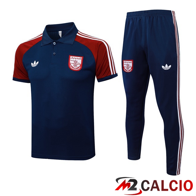 Maglie Calcio Personalizzate,Tute Calcio Squadre,Maglia Nazionale Italiana Calcio | Insieme Polo Arsenal + Pantaloni Blu Reale 2025/2026