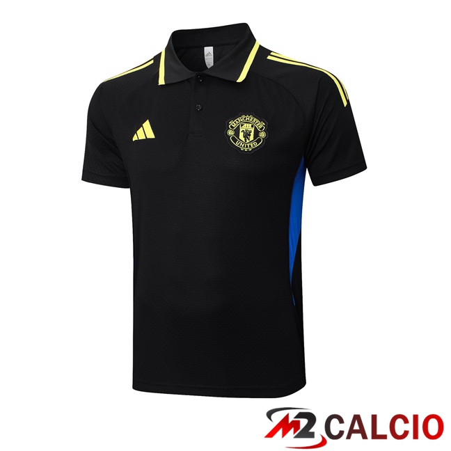 Maglie Calcio Personalizzate,Tute Calcio Squadre,Maglia Nazionale Italiana Calcio | Maglia Polo Manchester United Nero 2025/2026
