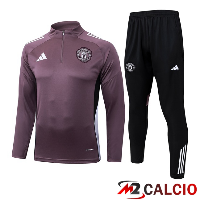 Maglie Calcio Personalizzate,Tute Calcio Squadre,Maglia Nazionale Italiana Calcio | Insieme Tuta Calcio Manchester United Viola 2025/2026
