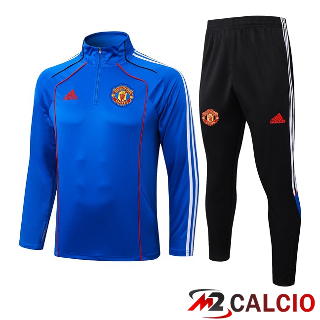 Maglie Calcio Personalizzate,Tute Calcio Squadre,Maglia Nazionale Italiana Calcio | Insieme Tuta Calcio Manchester United Blu 2025/2026
