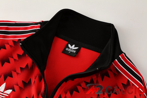 Insieme Tuta Calcio - Giacca Manchester United Rosso Nero 2025/2026
