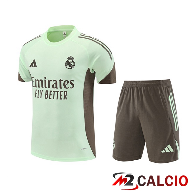 Insieme T Shirt Allenamento Real Madrid + Pantaloncini Verde 2025/2026