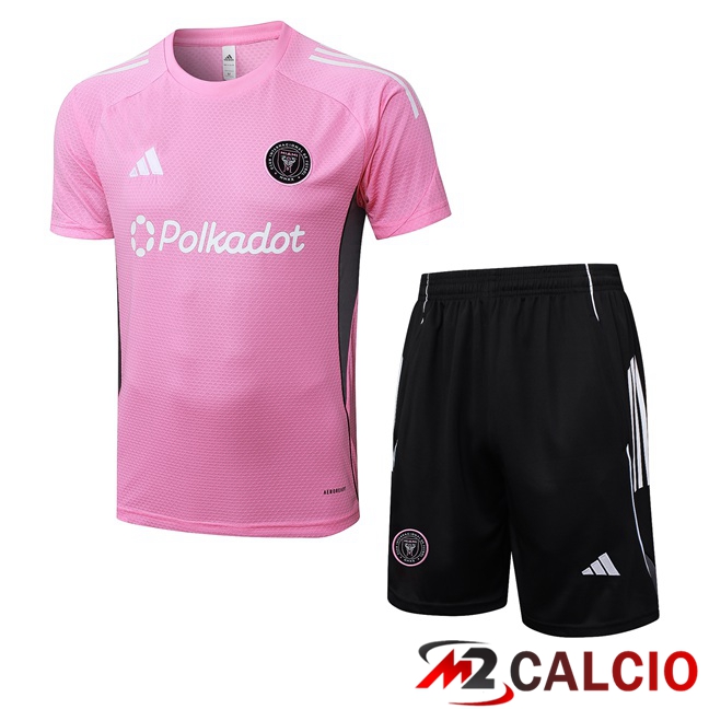 Maglie Calcio Personalizzate,Tute Calcio Squadre,Maglia Nazionale Italiana Calcio | Insieme T Shirt Allenamento Inter Miami CF + Pantaloncini Rosa 2025/2026