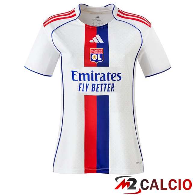Maglie Calcio Personalizzate,Tute Calcio Squadre,Maglia Nazionale Italiana Calcio | Maglie Calcio Lione OL Donna Prima Bianco 2025/2026