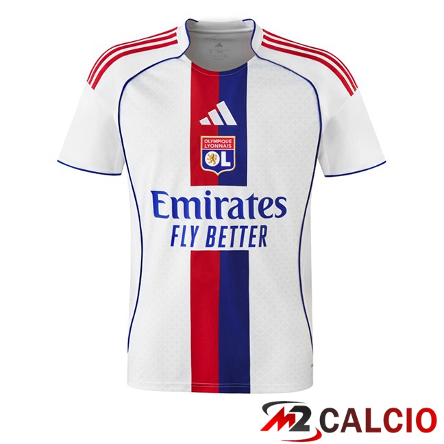 Maglie Calcio Personalizzate,Tute Calcio Squadre,Maglia Nazionale Italiana Calcio | Maglie Calcio Lione OL Prima Bianco 2025/2026