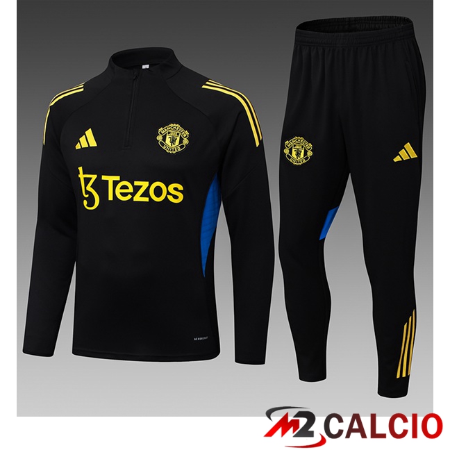 Maglie Calcio Personalizzate,Tute Calcio Squadre,Maglia Nazionale Italiana Calcio | Insieme Tuta Calcio Manchester United Bambino Nero 2025/2026
