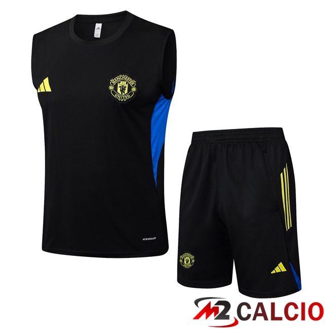 Maglie Calcio Personalizzate,Tute Calcio Squadre,Maglia Nazionale Italiana Calcio | Canotta Allenamento Manchester United + Pantaloncini Nero 2025/2026