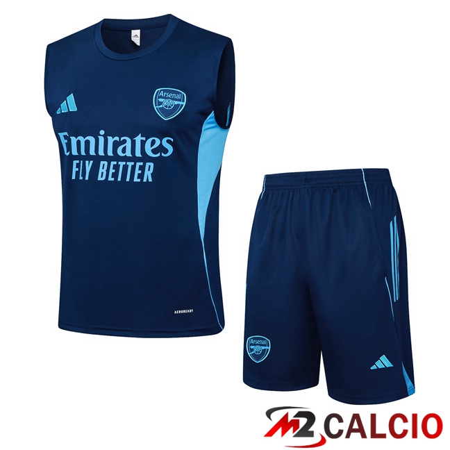 Maglie Calcio Personalizzate,Tute Calcio Squadre,Maglia Nazionale Italiana Calcio | Canotta Allenamento Arsenal + Pantaloncini Blu Reale 2025/2026