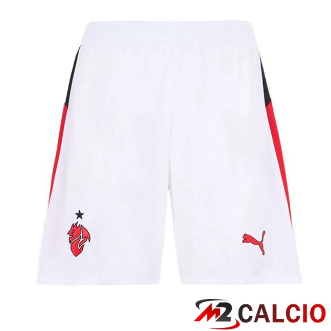 Maglie Calcio Personalizzate,Tute Calcio Squadre,Maglia Nazionale Italiana Calcio | Pantaloncini Calcio AC Milan Seconda Bianco 2025/2026