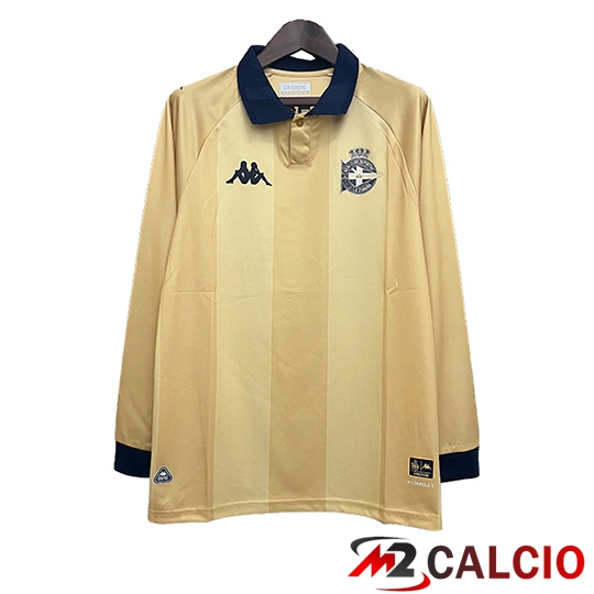 Maglie Calcio Personalizzate,Tute Calcio Squadre,Maglia Nazionale Italiana Calcio | Maglie Calcio Deportivo Manica Lunga Edizione Speciale Giallo 2025 2026