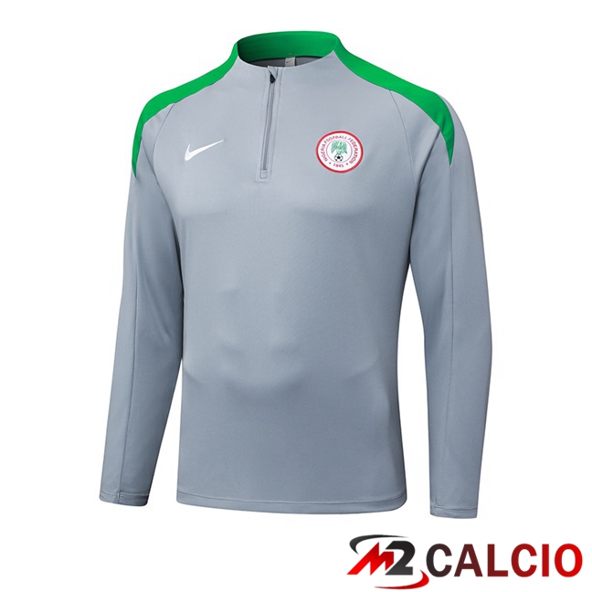 Maglie Calcio Personalizzate,Tute Calcio Squadre,Maglia Nazionale Italiana Calcio | Felpa Allenamento Nigeria Grigio 2025/2026
