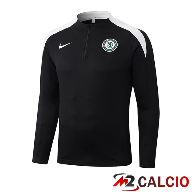 Maglie Calcio Personalizzate,Tute Calcio Squadre,Maglia Nazionale Italiana Calcio | Felpa Allenamento FC Chelsea Nero 2025/2026