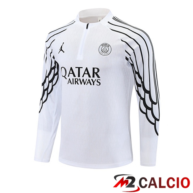 Maglie Calcio Personalizzate,Tute Calcio Squadre,Maglia Nazionale Italiana Calcio | Felpa Allenamento Jordan Paris PSG Bianco 2025/2026