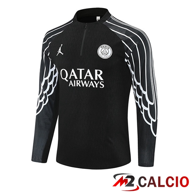 Maglie Calcio Personalizzate,Tute Calcio Squadre,Maglia Nazionale Italiana Calcio | Felpa Allenamento Jordan Paris PSG Nero 2025/2026