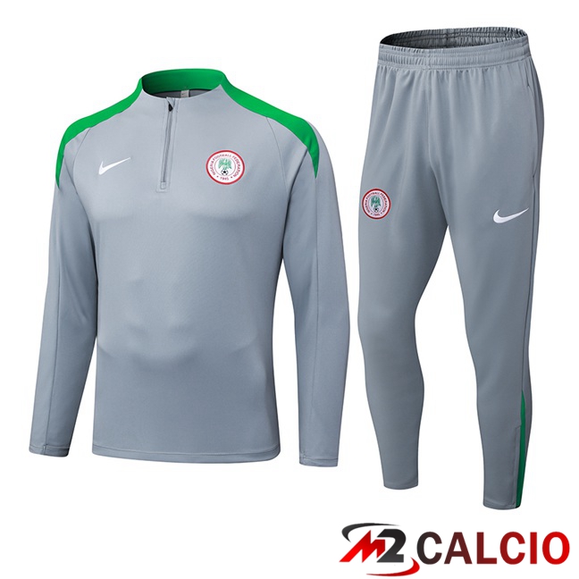 Maglie Calcio Personalizzate,Tute Calcio Squadre,Maglia Nazionale Italiana Calcio | Insieme Tuta Calcio Nigeria Grigio 2025/2026