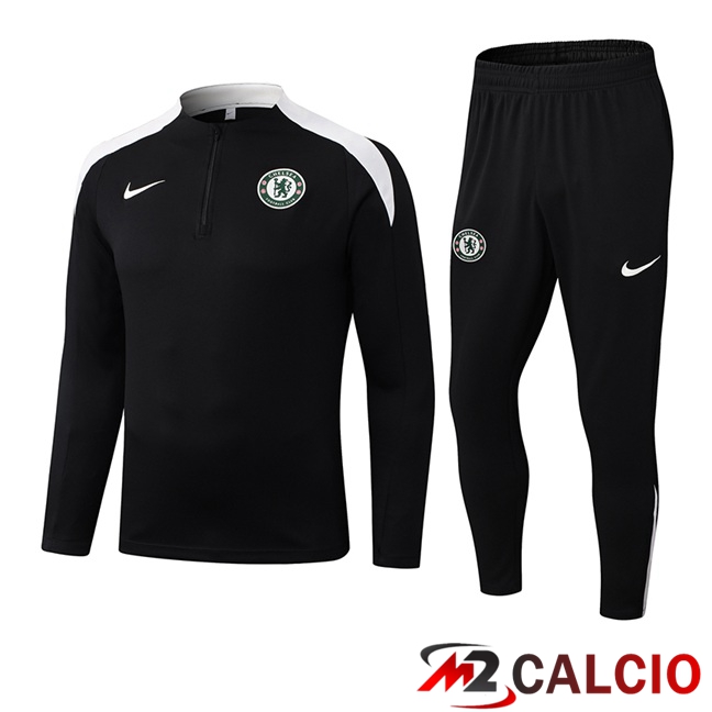 Maglie Calcio Personalizzate,Tute Calcio Squadre,Maglia Nazionale Italiana Calcio | Insieme Tuta Calcio FC Chelsea Nero 2025/2026