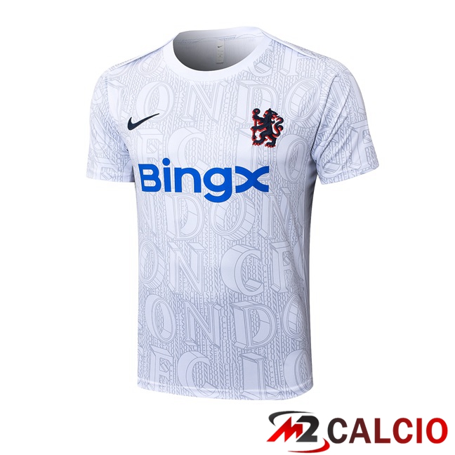 Maglie Calcio Personalizzate,Tute Calcio Squadre,Maglia Nazionale Italiana Calcio | T Shirt Allenamento FC Chelsea Bianco 2025/2026